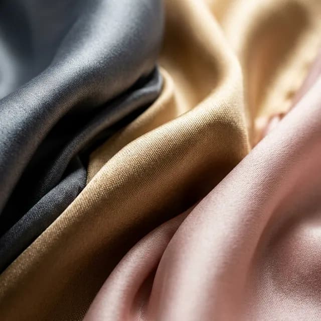 Premium textile macro in grey, champagne, and rose